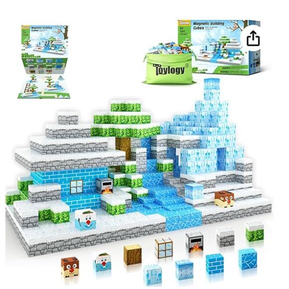 108PCS Magnetic Blocks Magnet Toy Mine Magnet World Frozen Ice Edition - Picture 1 of 7